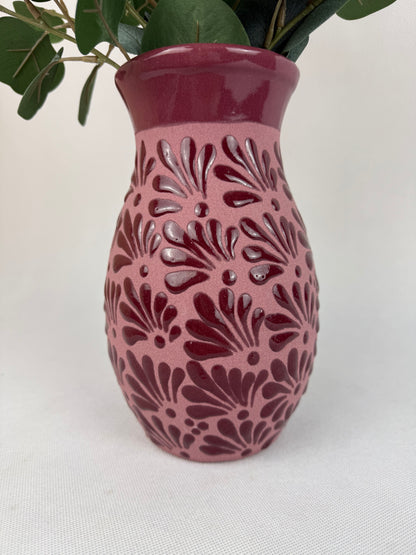 Talavera Style Flower Vase 9 Inch Centerpiece Blue And White Colorful Florero