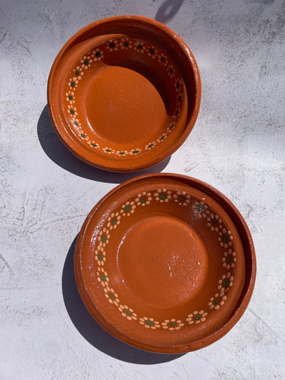 Tonala Mexican Clay Bowl Set of 4 Traditional Clay Bowls Plato Pozolero De Barro Lead Free