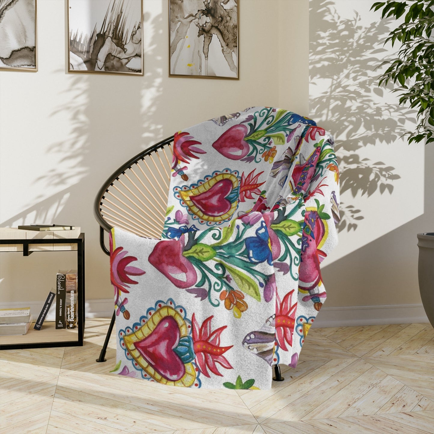 Mexican Sacred Heart Soft Printed Blanket - Sagrado Corazón Cobija