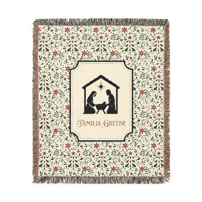 Christmas Nativity Scene Blanket Customized Navidad Cobija Talavera