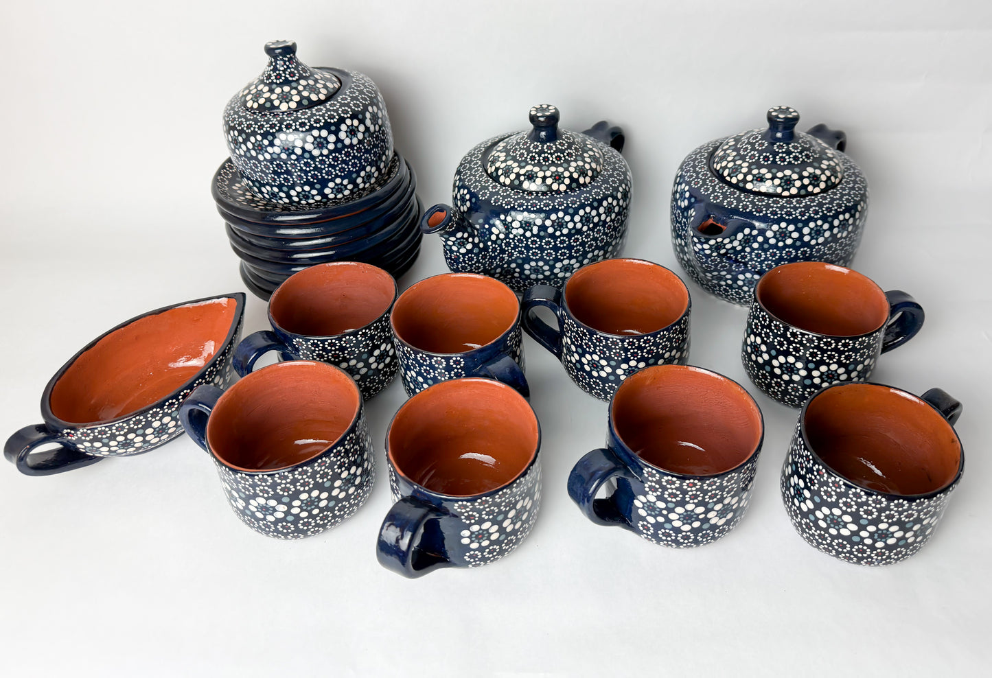 Capulineado Tea Pot Set 20pc - Juego de Te Barro