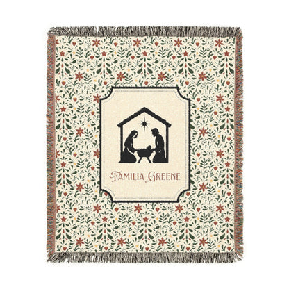 Christmas Nativity Scene Blanket Customized Navidad Cobija Talavera