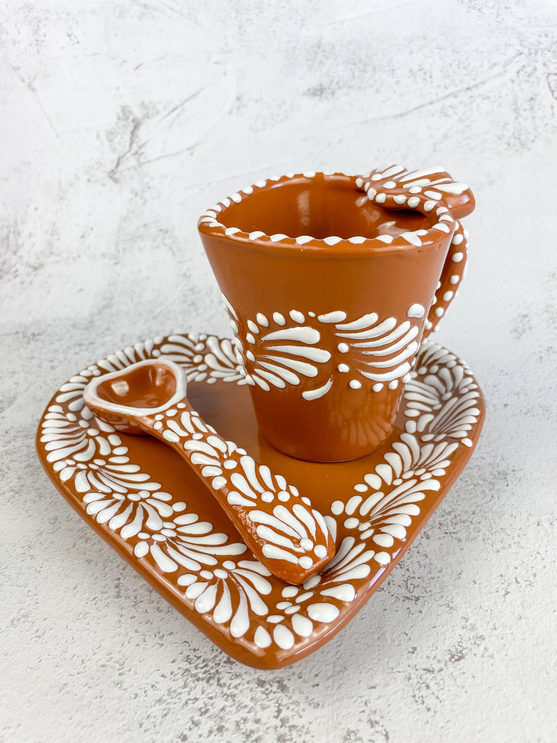 Talavera Heart Shaped Coffee Mug Set