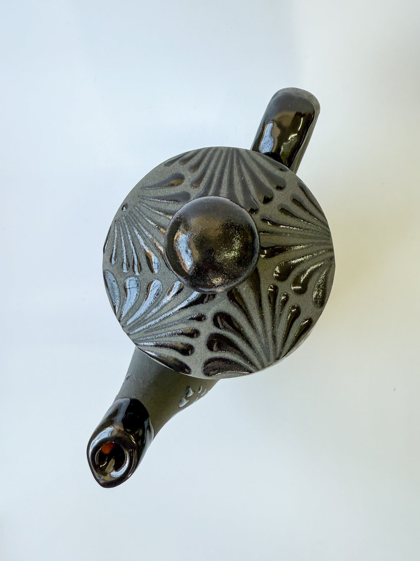 Mexican Black Talavera Style Tea Set Set 15pc Juego de Te