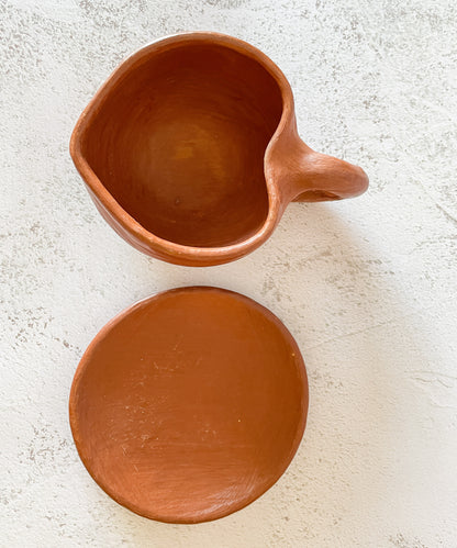 Oaxaca Red Clay Pottery Heart Mug Taza Corazon Heart Cup Oaxaca Clay