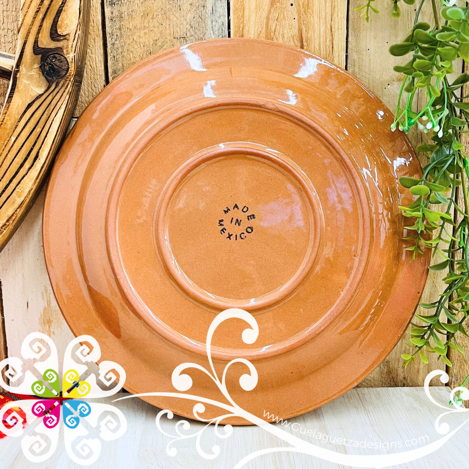 Natural with White Espiga Dinner Plate 10" - Clay Plate
