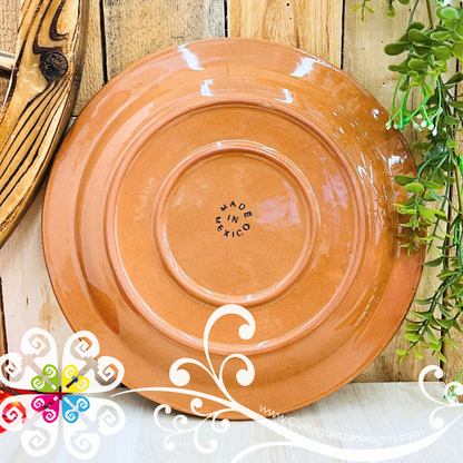 Natural with White Espiga Dinner Plate 10" - Clay Plate