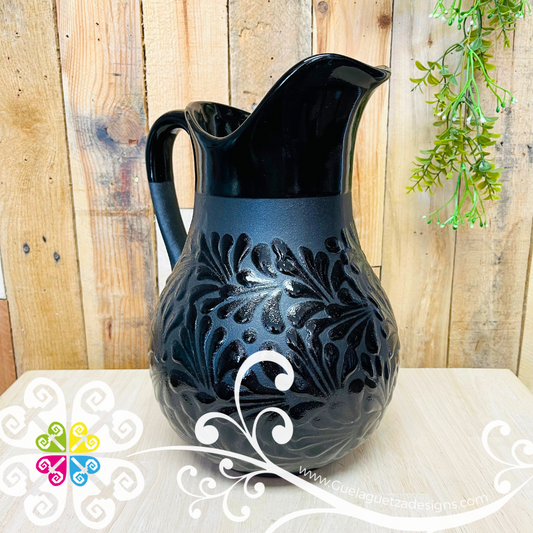 Black/Black Espiga Large Pato Clay Pitcher - Jarro de Barro