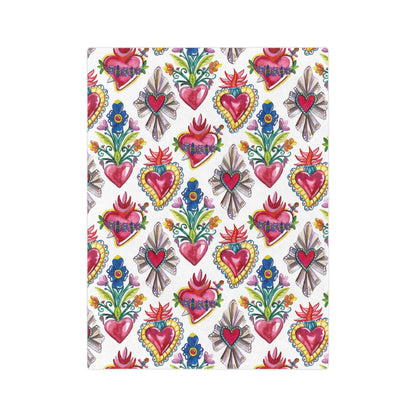 Mexican Sacred Heart Soft Printed Blanket - Sagrado Corazón Cobija