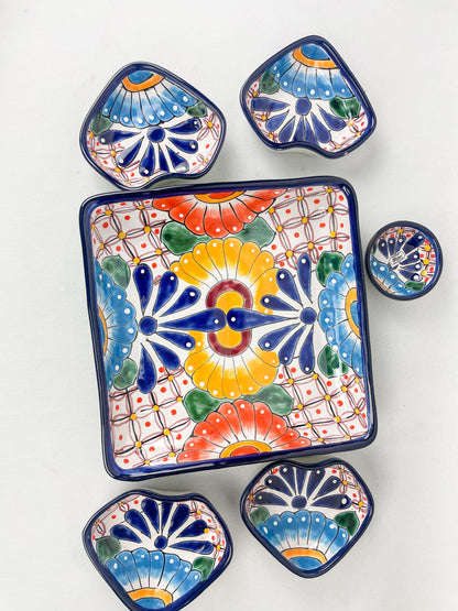 Mexican Tray Talavera Pottery Tray Snack Tray Talavera Tray Mexican Serving Tray Mexican Food Appetizers Mexican Snack Foods