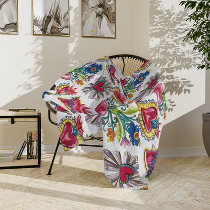 Mexican Sacred Heart Soft Printed Blanket - Sagrado Corazón Cobija