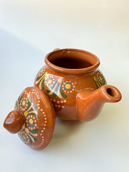 Michoacan Mexican Tea Pot Tetera de Barro Lead Free Pottery Tea Pot Mexican Clay Pot