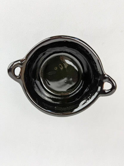 Black Talavera Style Bowls Mexican Clay Bowls Cazuelitas Talavera Negra