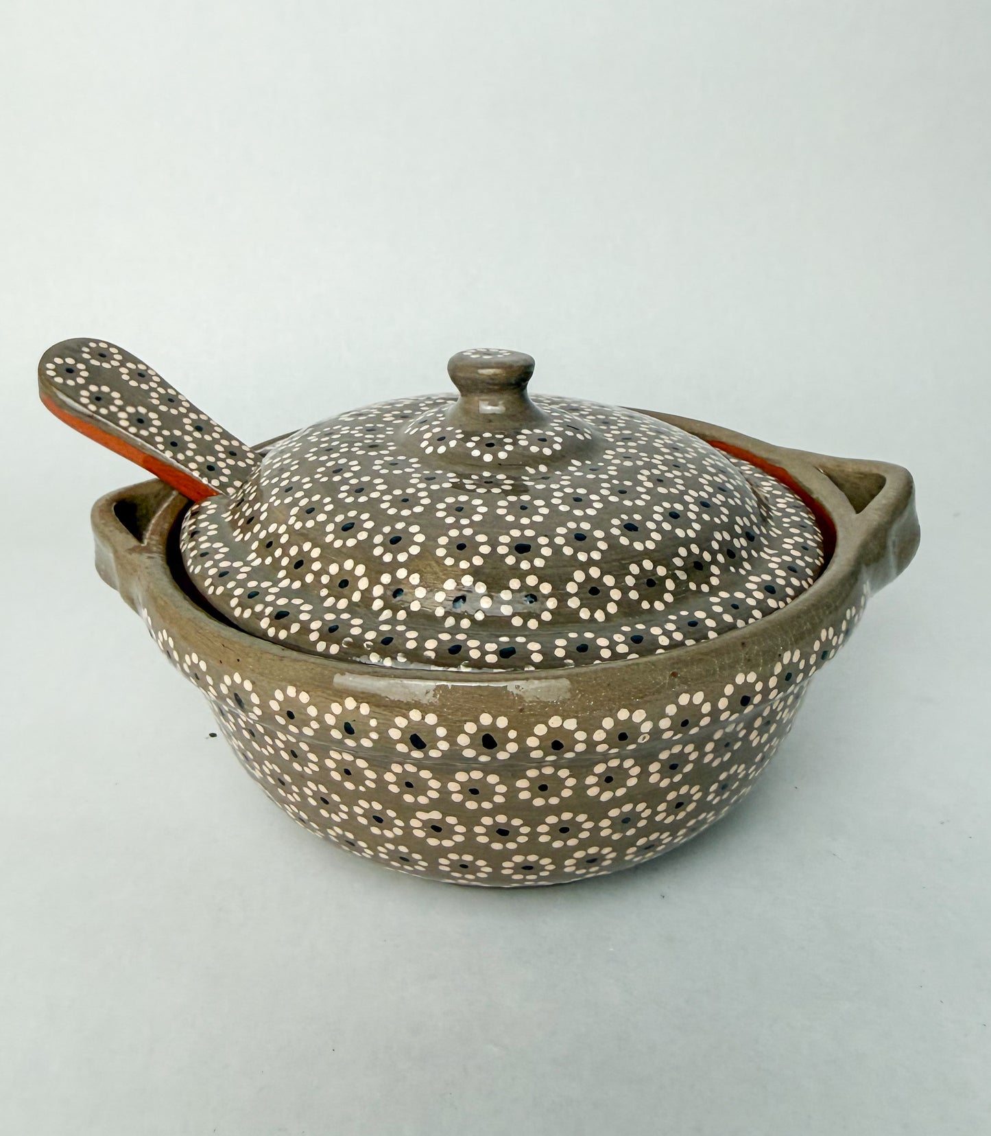 Michoacan Capulineado Clay Small Cazuelas - Cazuelitas De Barro