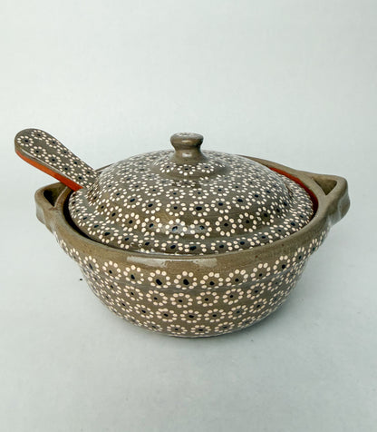 Michoacan Capulineado Clay Small Cazuelas - Cazuelitas De Barro