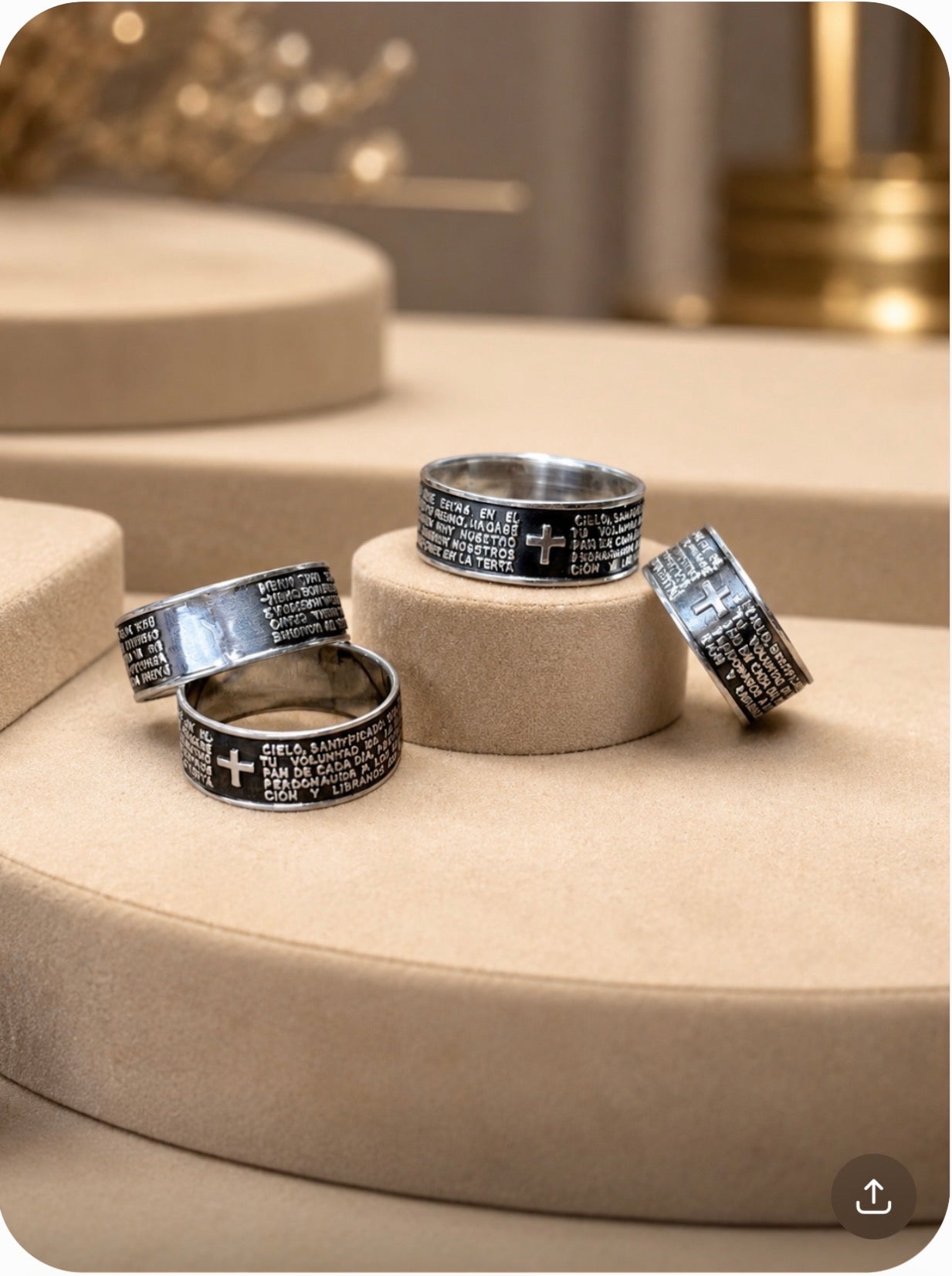 Sterling silver Lord’s Prayer | Anillos de plata 925 del padre nuestro | Silver 925 Unisex band ring