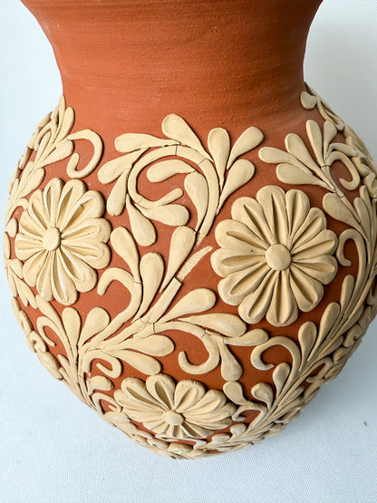 Gaytan Clay Vase DISCOUNTED Tall Mexican Flower Vase Mexican Barro Florero