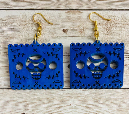 2x Day of the Dead Earrings 2 Pares de Aretes de Dia de Muerto