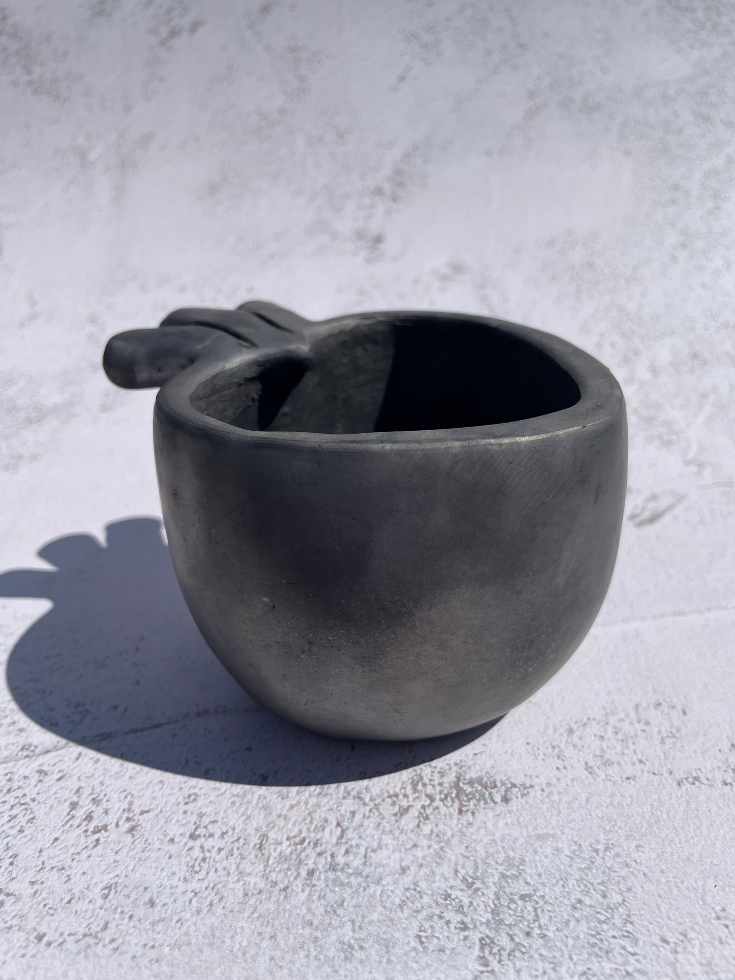 Oaxaca Black Pottery Heart Shaped Bowl with Spoon Tazón de Corazón