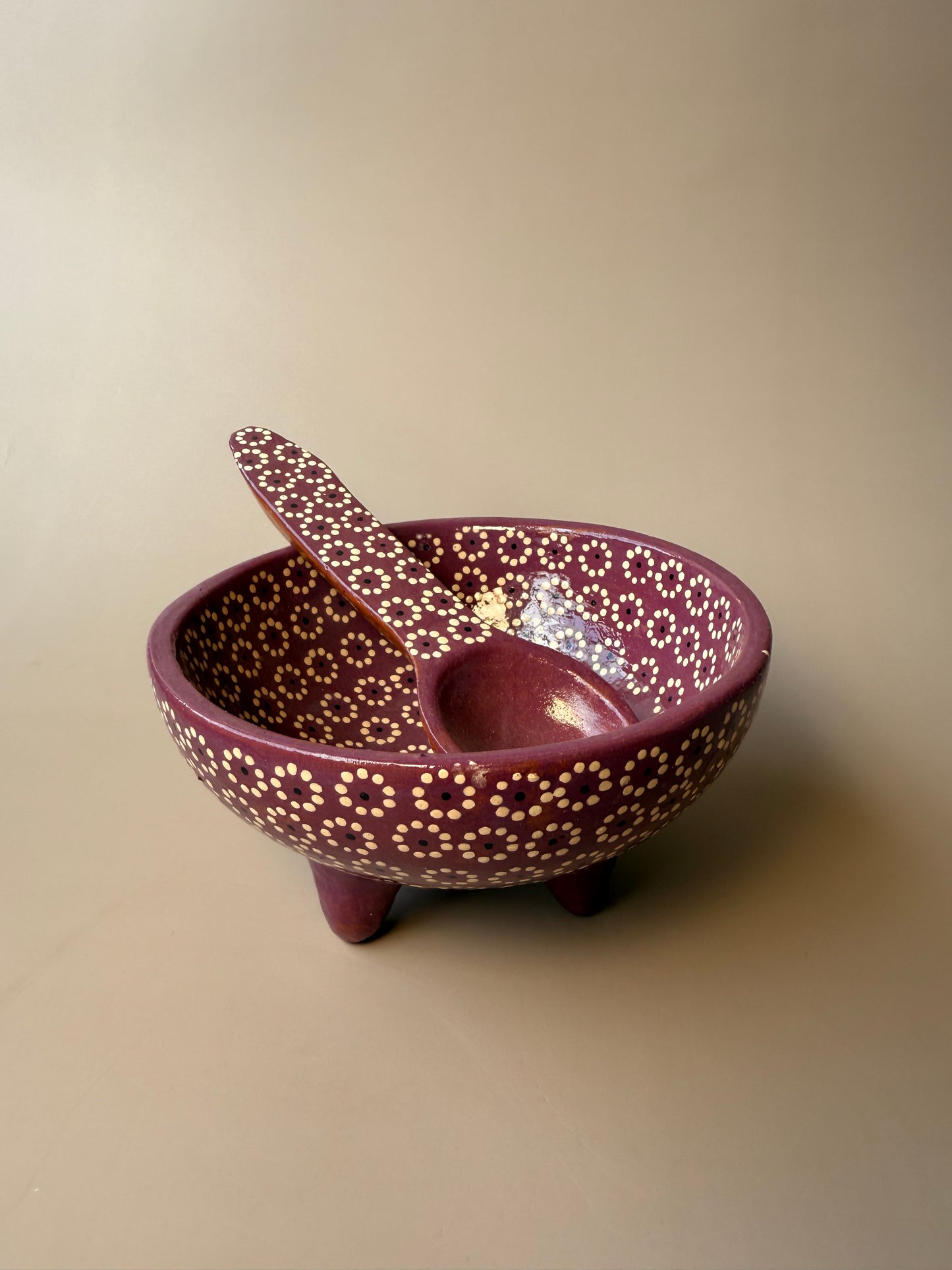 Michoacan Mexican Clay Molcajete Mexican Clay Bowl With Spoon Salsa Bowl With Spoon Traditional Mexican Bowl