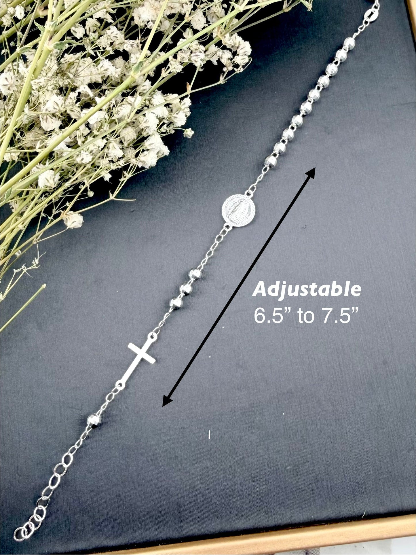 Silver Sterling .925 Rosary bracelet - Pulcera Rosario Plata