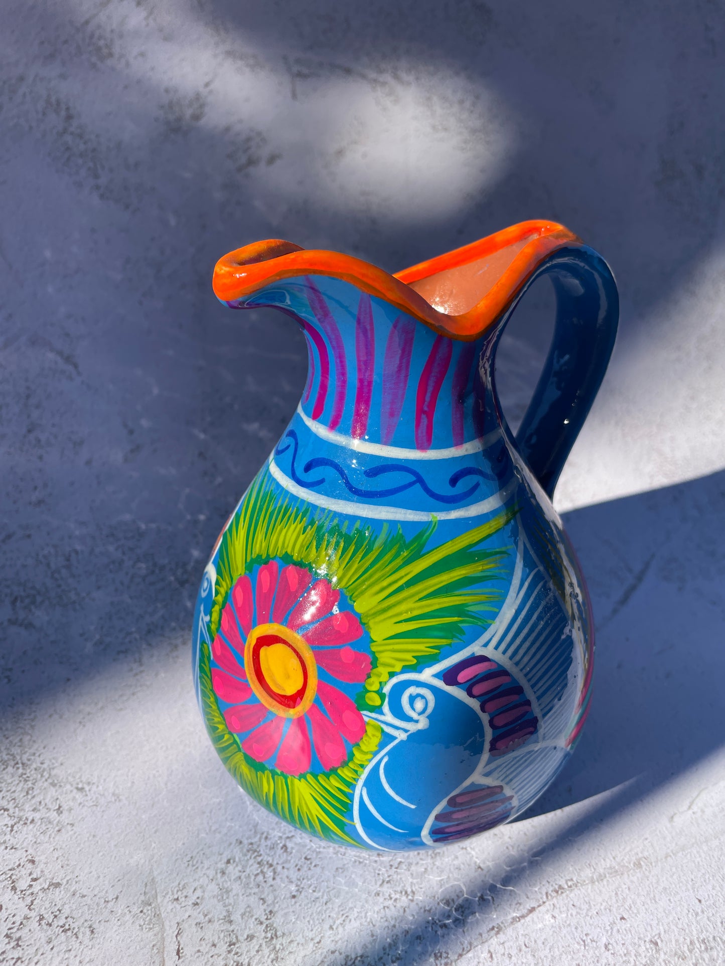 Guerrero Mexican Clay Pitcher Water Pitcher Mexican Clay Pottery Mexican Clay Art Handpainted