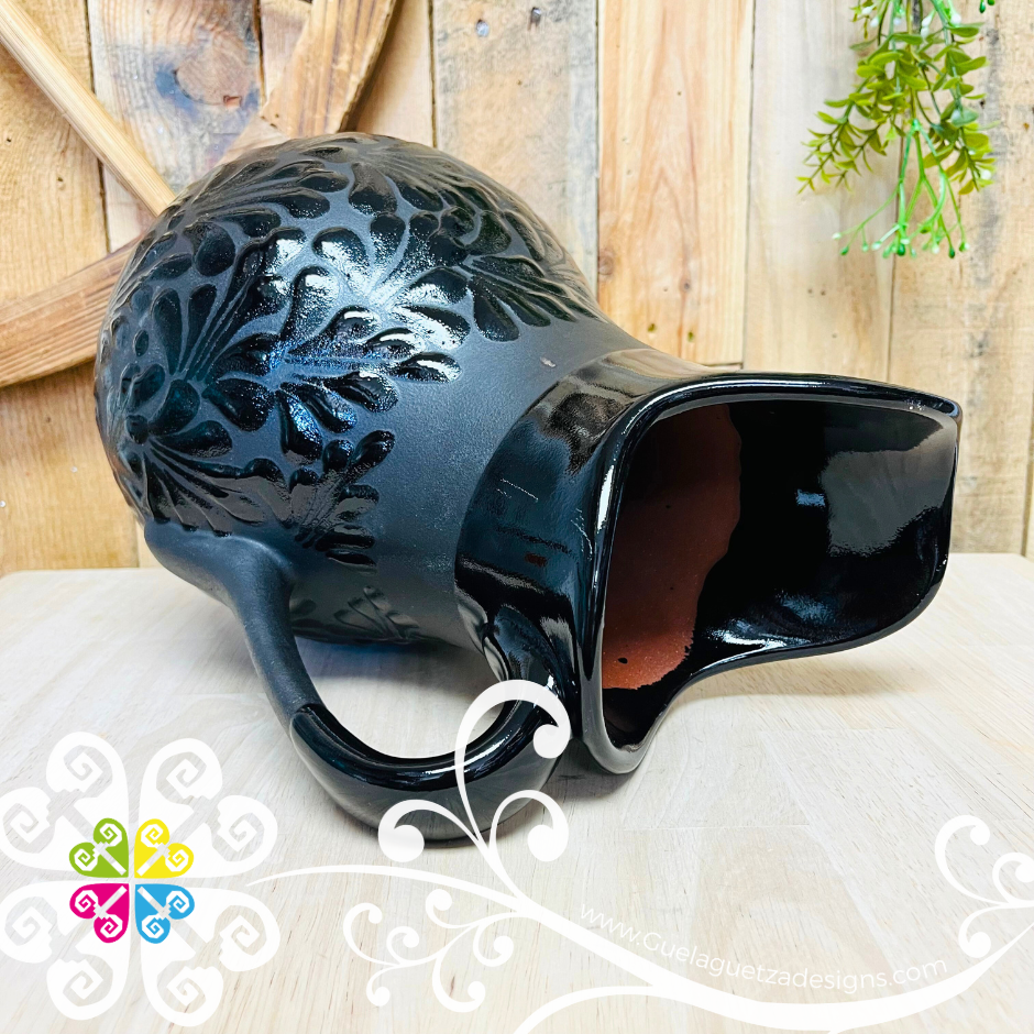 Black/Black Espiga Large Pato Clay Pitcher - Jarro de Barro