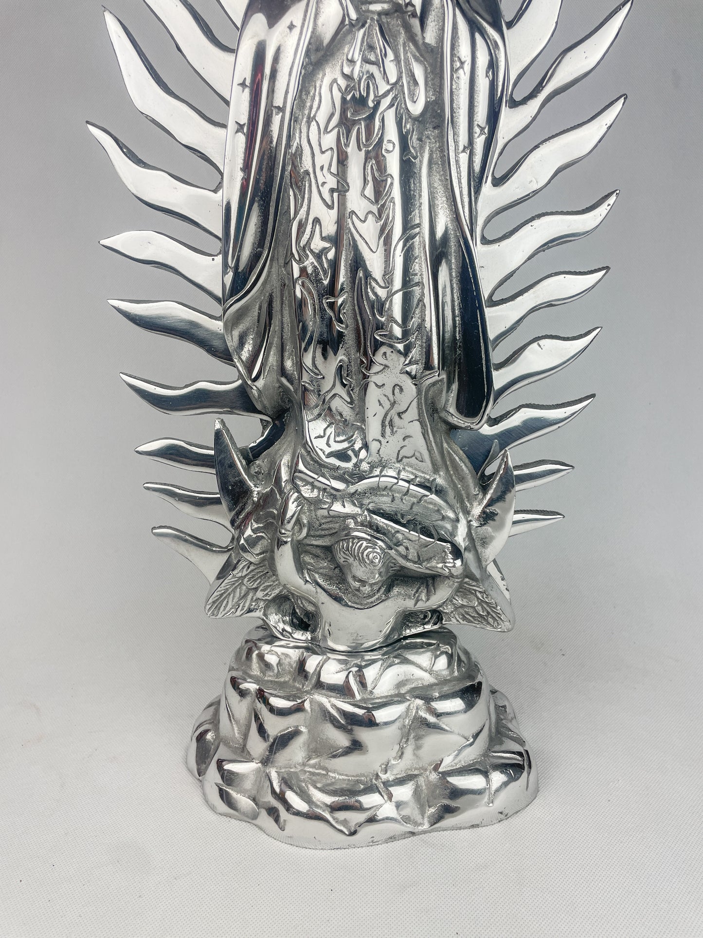 Virgen de Guadalupe 24" Lady of Guadalupe Statue Pewter