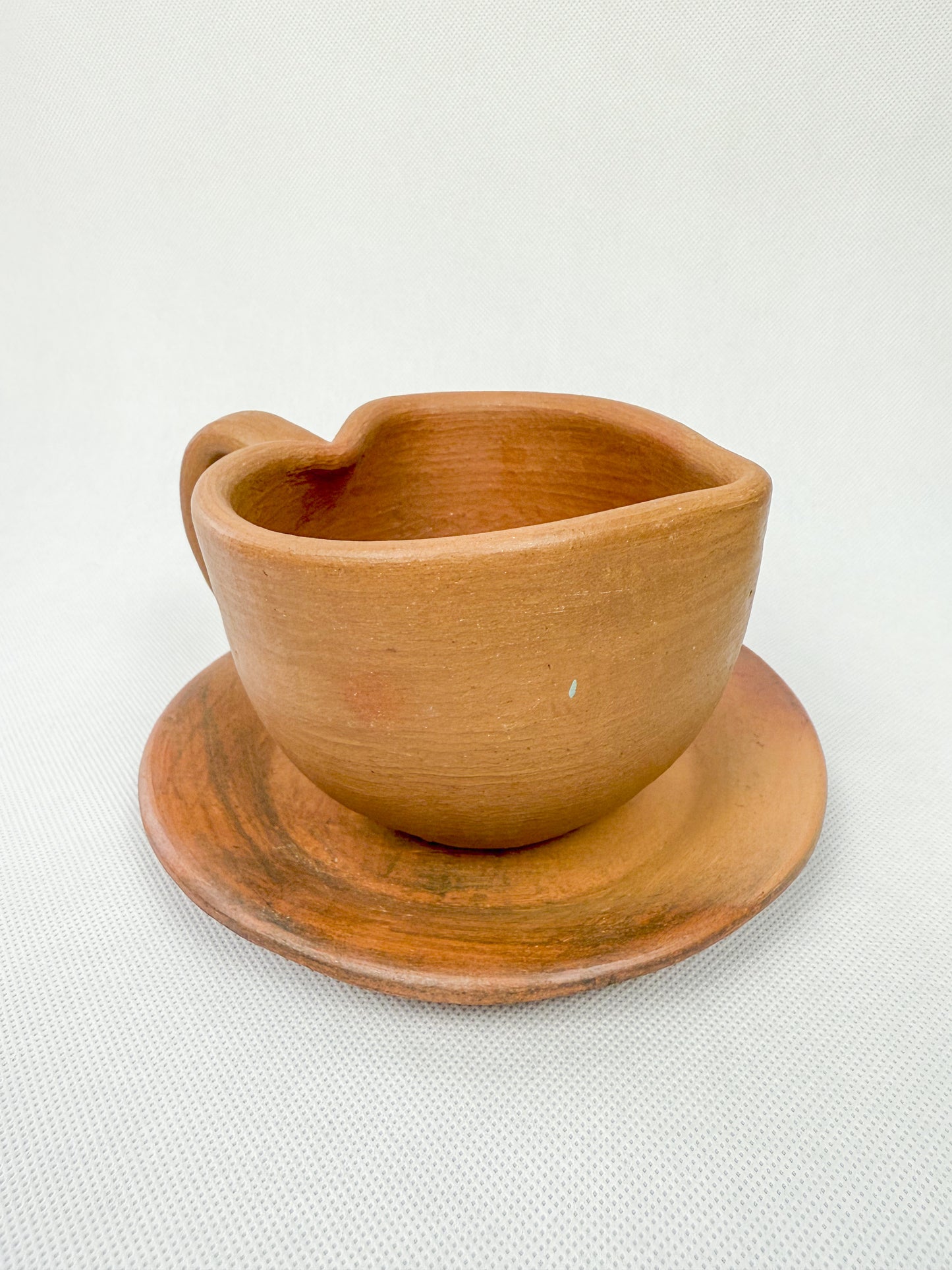 Oaxaca Red Clay Pottery Heart Mug Taza Corazon Heart Cup Oaxaca Clay