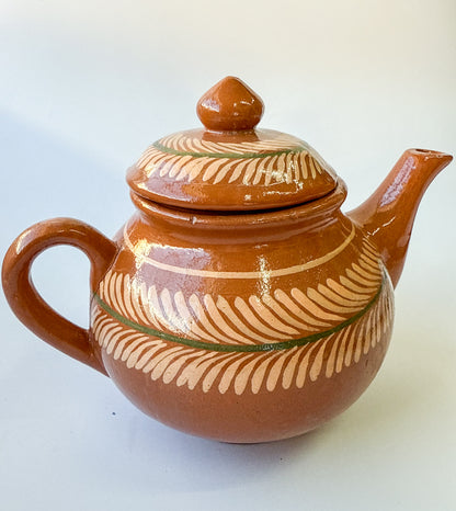 Michoacan Mexican Tea Pot Tetera de Barro Lead Free Pottery Tea Pot Mexican Clay Pot