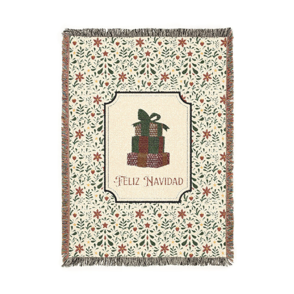 Christmas Blanket Talavera Blanket - Feliz Navidad Cobija Talavera