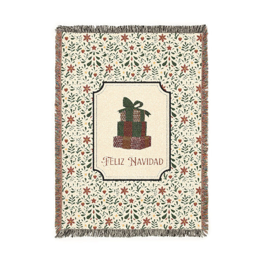Christmas Blanket Talavera Blanket - Feliz Navidad Cobija Talavera