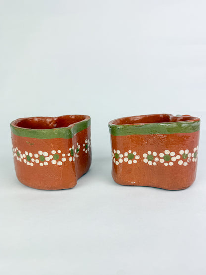 Michoacan Mexican Clay Mugs 2pc Set Mexican Cups Tazas De Barro Lead Free