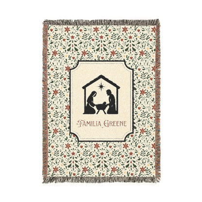 Christmas Nativity Scene Blanket Customized Navidad Cobija Talavera