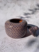 Load image into Gallery viewer, Michoacan Mexican Sugar Bowl Capula Pottery Hand Painted Azucarera de Barro Clay Sugar Bowl

