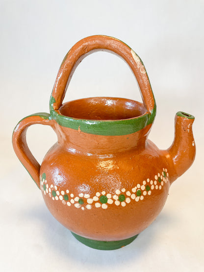 Tonala Mexican Tea Pot Tetera de Barro Lead Free Pottery Tea Pot Mexican Clay Pot