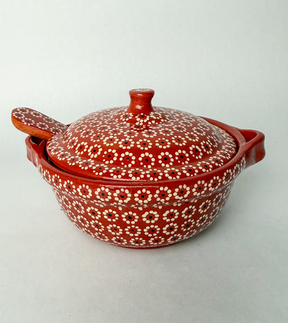Michoacan Capulineado Clay Small Cazuelas - Cazuelitas De Barro
