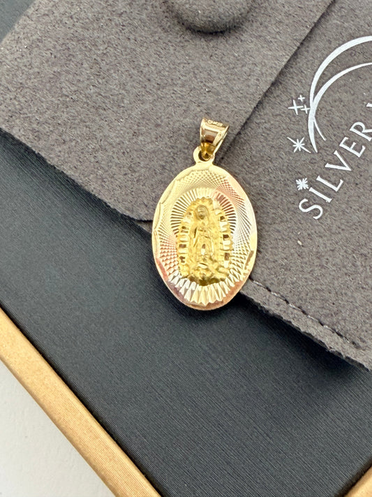 10k Gold Virgin Mary Pendant - Medalla Virgen de Guadalupe
