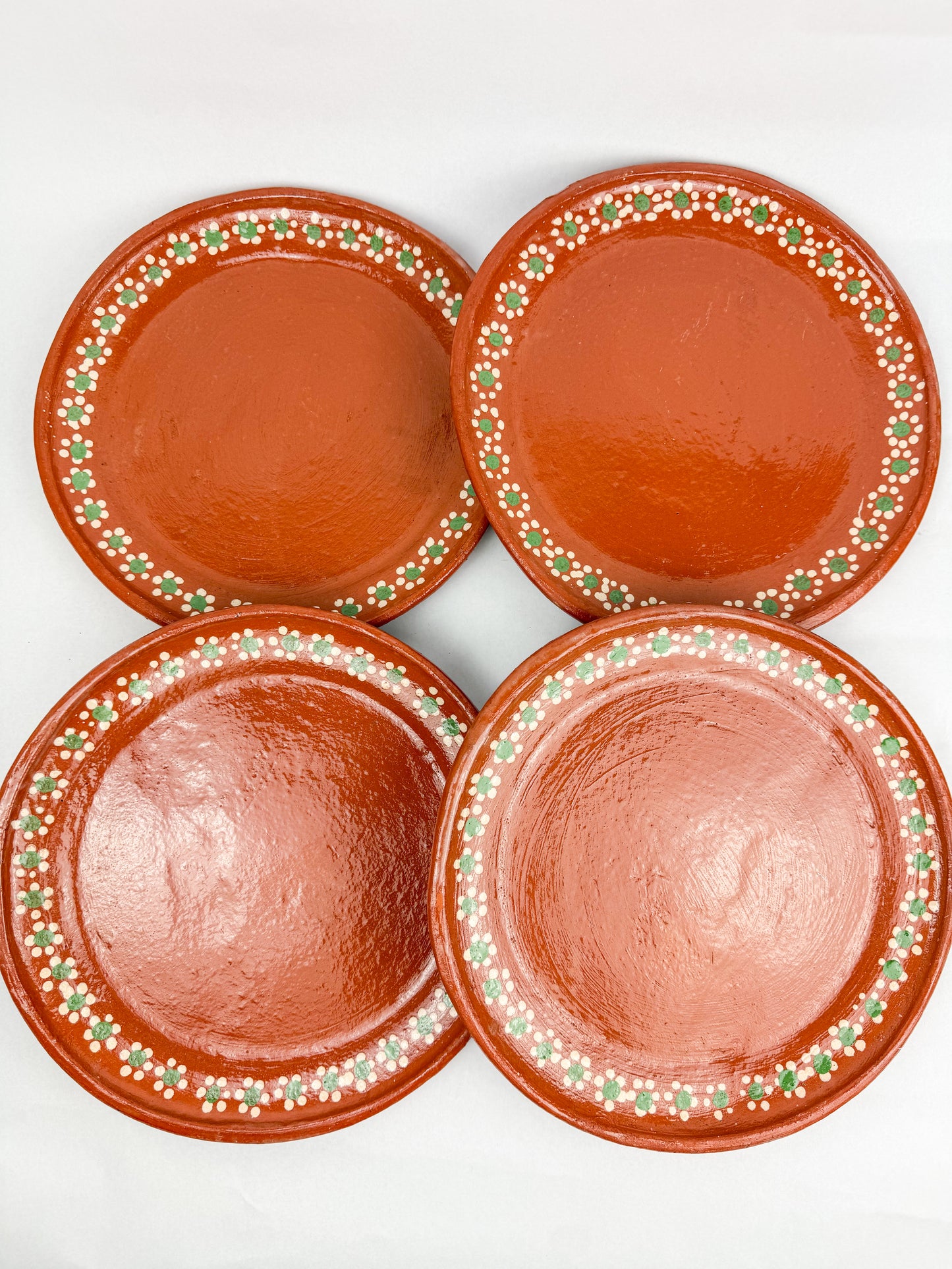 Mexican Clay Plates Round Set 4pc - Platos Barro