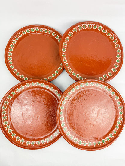 Mexican Clay Plates Round Set 4pc - Platos Barro
