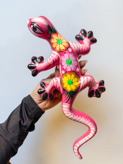 Guerrero Pottery Mexican Wall Hangings 3 Pc Gecko Wall Decor Gecko Animal Gecko Lagartija Juego de Lagartijas