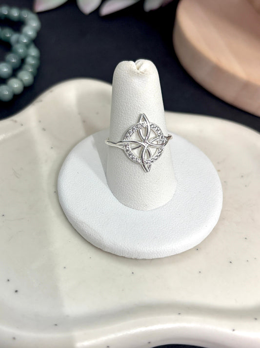 925 Sterling Silver Witch Knot Protection Ring - Anillo Nudo de Bruja Protección