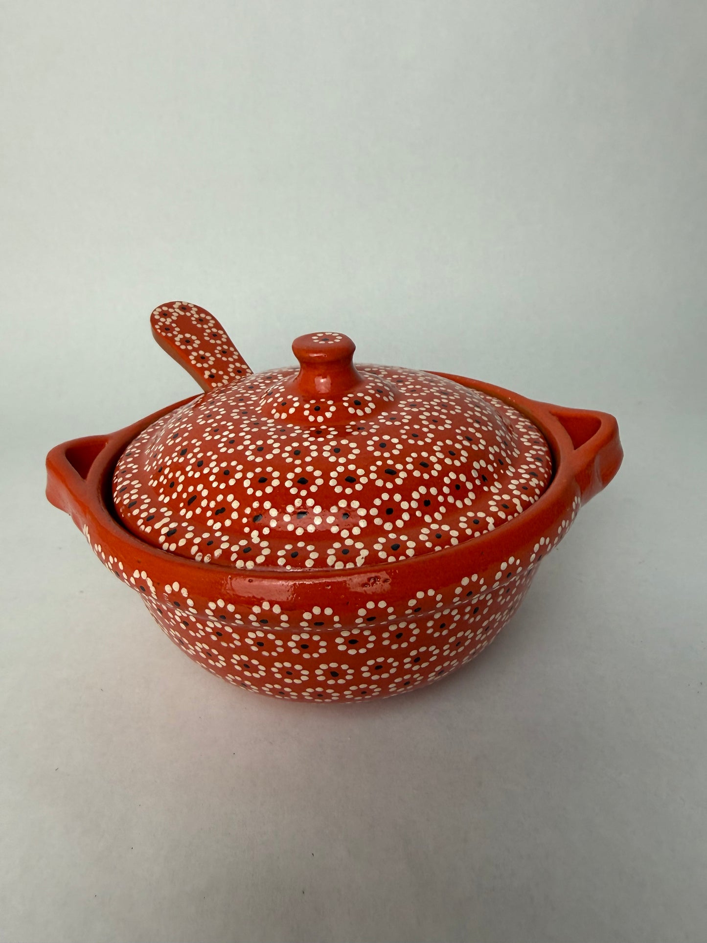 Michoacan Capulineado Clay Small Cazuelas - Cazuelitas De Barro