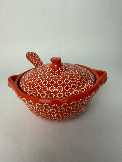 Michoacan Capulineado Clay Small Cazuelas - Cazuelitas De Barro