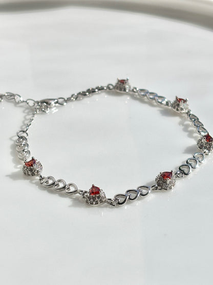 Sterling silver 925 heart bracelet - Pulcera corazones