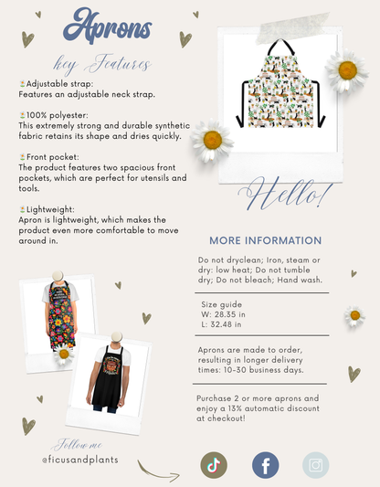 Black Talavera Design Apron - Mandil Talavera Negro