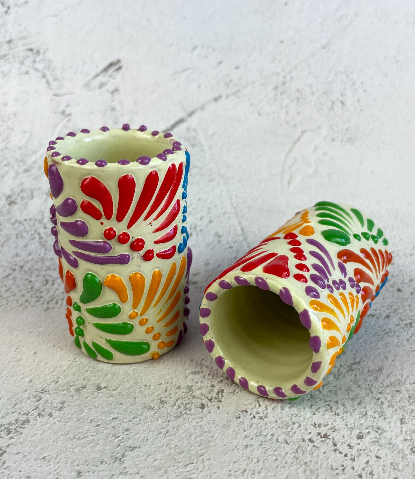 Talavera Tequila Shot Glass 2Pc, Mexican Tequila Shot Glasses, Mexican Talavera, Talavera Shot Glasses