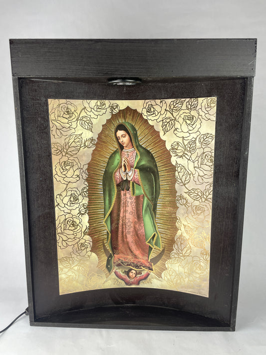 Wooden Frame With Light Cuadro Rústico Madera de la Virgen Maria con Luz Cuadro San Judas Tadeo Con Luz