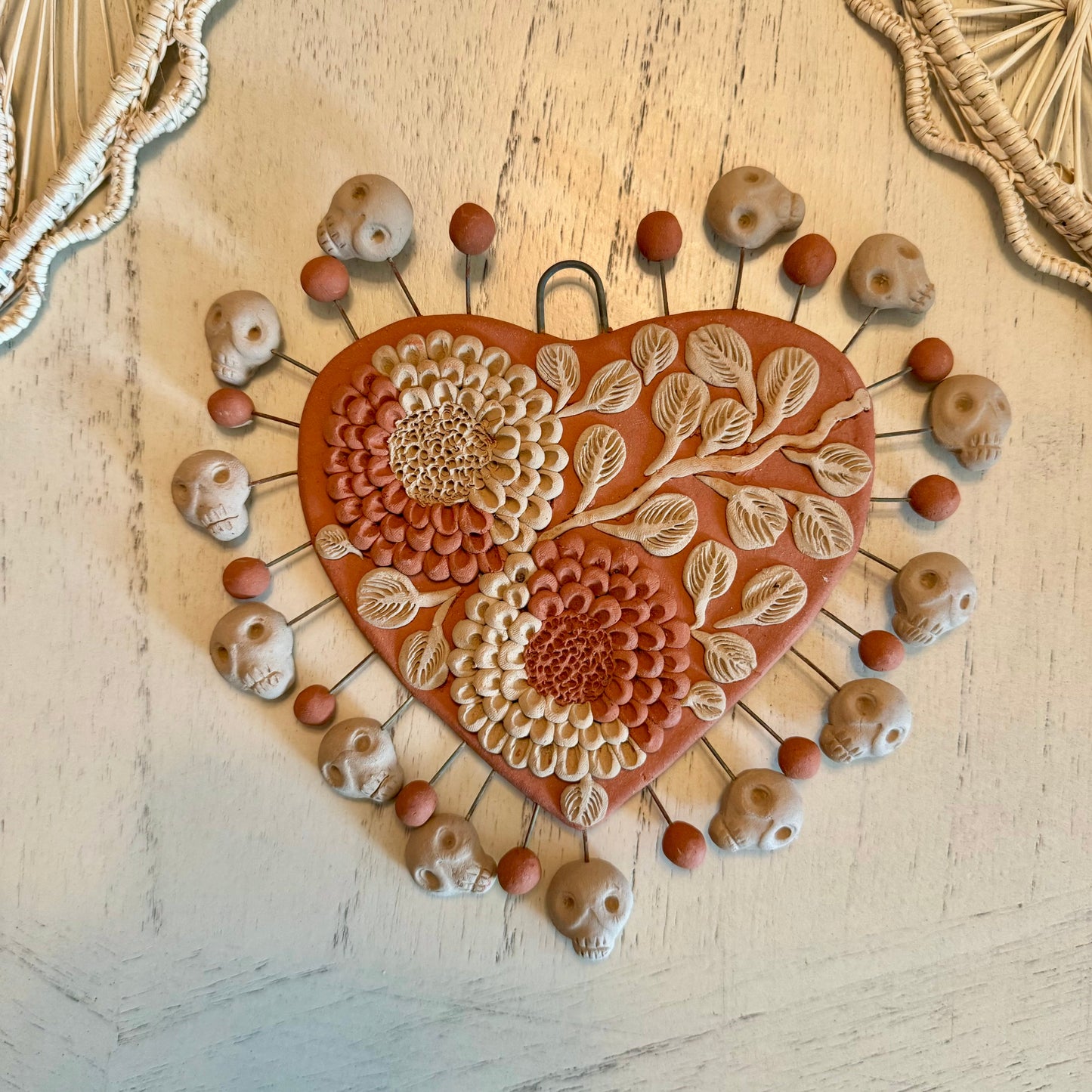Oaxaca Pottery Wall Heart - Corazon de Pared Barro