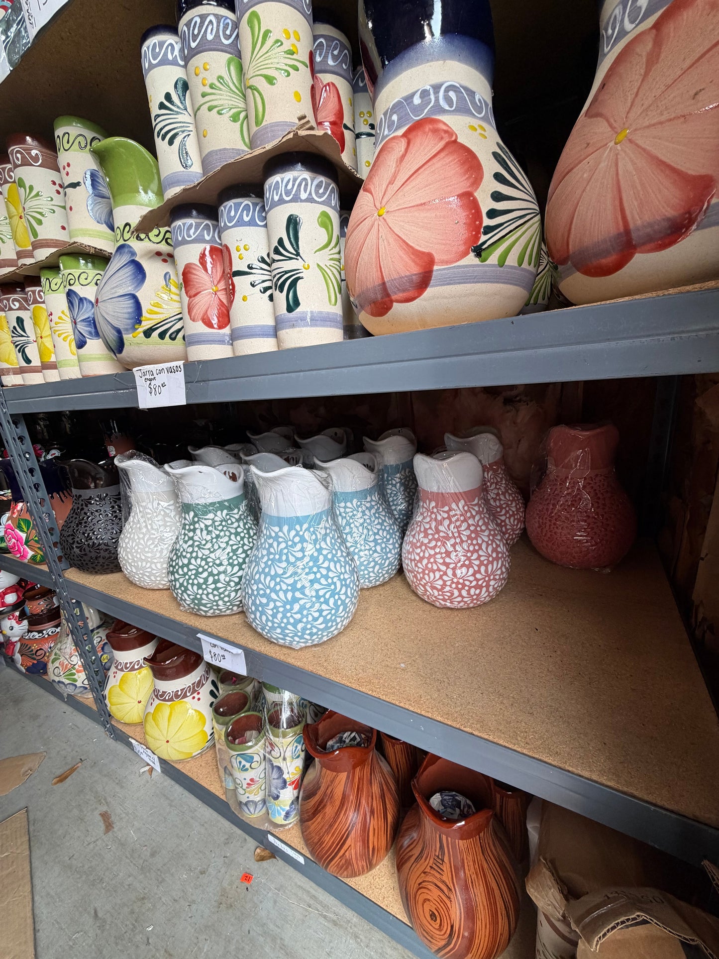 Talavera Style Pink Clay Pitcher - Jarra Rosa